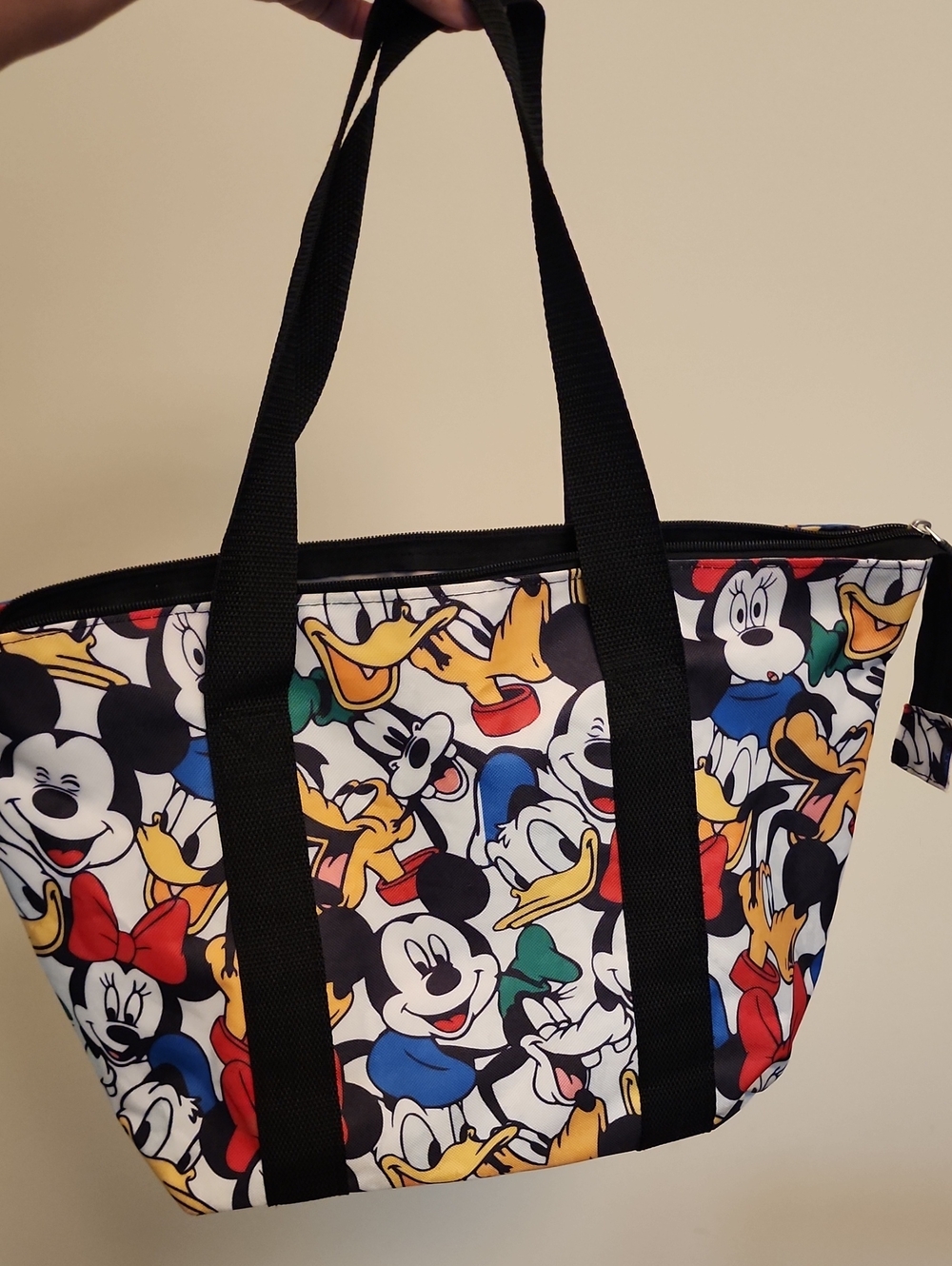 Disney Multi-Character Canvas Tote — Black, White, Red, Blue, Yellow